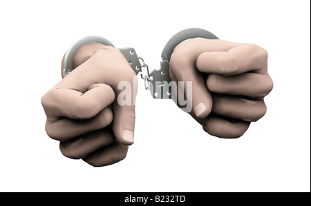 3D Render gefesselten Hände Stockfoto