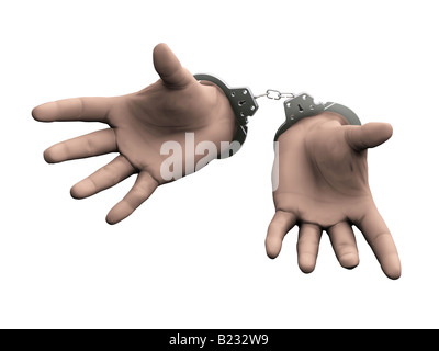 3D Render gefesselten Hände Stockfoto