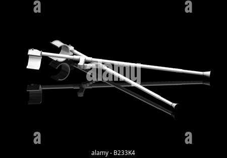 3D Render Krücken Stockfoto