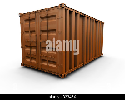 3D Render von einem Frachtcontainer Stockfoto