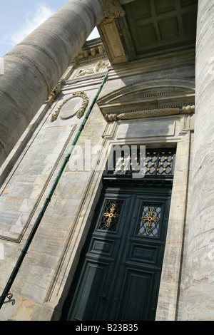 Detail der Säulen vor Frederikskirken, oder Marmorkirken oder Marmorkirche, Kopenhagen, Dänemark. Stockfoto