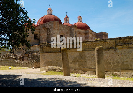 Ruinen der Kirche San Pablo Villa de Mitla, Mitla, Oaxaca, Mexiko Stockfoto