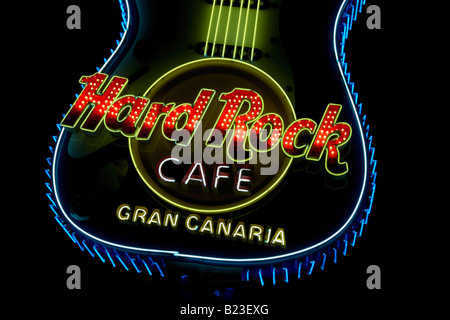 Hard Rock Cafe in Playa del Ingles auf Gran Canaria auf den Kanarischen Inseln. Stockfoto