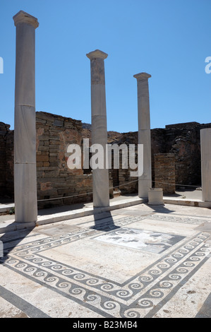 Ruinen des Haus des Dionysos auf Delos, Griechenland Stockfoto