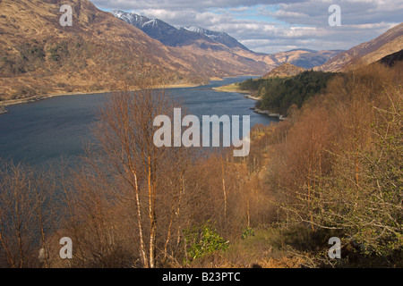 Blick nach Osten bis Loch Leven von in der Nähe von Glencoe Highland Region Schottland April 2008 Stockfoto