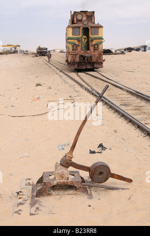 Das Eisenerz trainieren von Zouérat die längsten und schwersten Zug der Welt Nouadhibou westlichen Afrika Maure Stockfoto