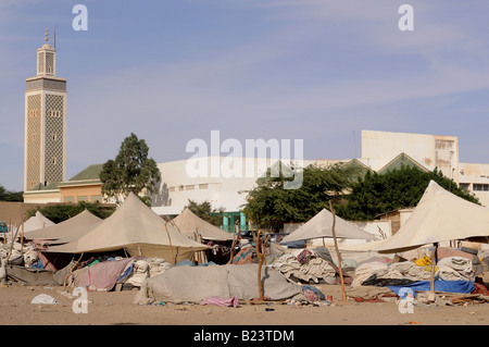 Die Zelt-Markt und die marokkanische Moschee in Mauretanien Nouakchott West-Afrika Stockfoto