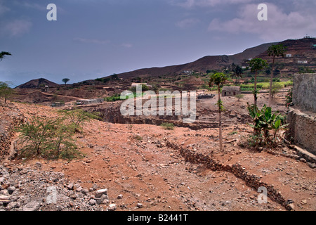 Die Ansicht von Ribeira da Cruz im Norden von Santo Antao Kap Verde Stockfoto