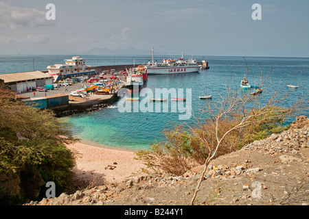 Der Fährhafen in Porto Novo auf Santo Antao Stockfoto