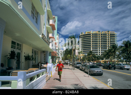 Ocean Drive Hotels Art Deco District Miami Beach Florida USA Stockfoto