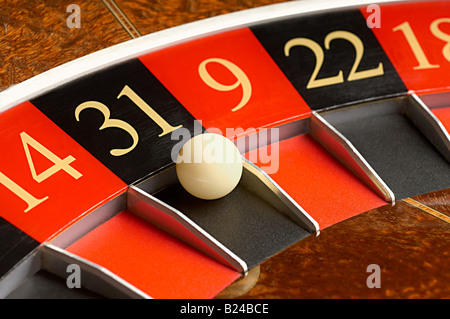 Roulette-Rad und ball Stockfoto