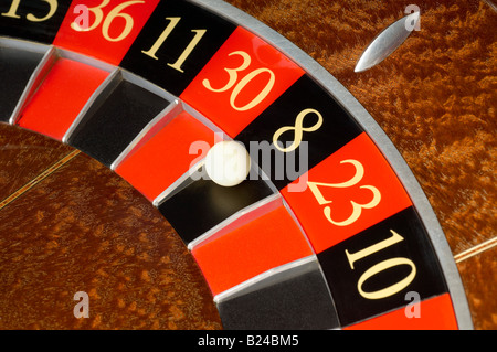 Roulette-Rad und ball Stockfoto