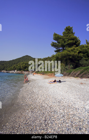 Griechenland Nördlichen Sporaden Skopelos Insel Ansicht von Milia beach Stockfoto