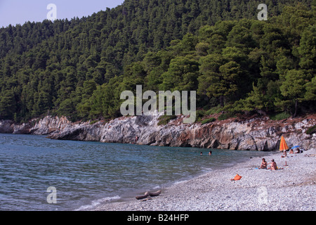 Griechenland Nördlichen Sporaden Skopelos Insel Ansicht von Milia beach Stockfoto