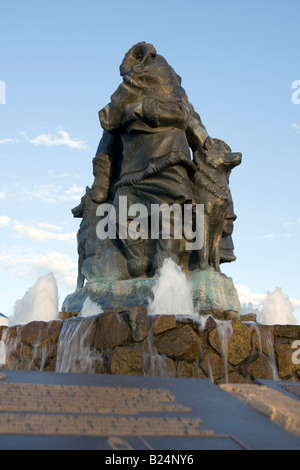 ´First unbekannte normale goldene Herzen Statuenpark Fairbanks Alaska Stockfoto