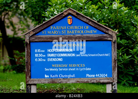 Pfarrkirche St. Maria und St. Bartholomäus zu signieren, Hampton in Arden, West Midlands, England, UK Stockfoto