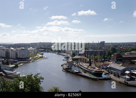 SS Großbritannien und Hafen. Bristol Harbourside England. Von der clifton-Waldgegend aus gesehen Stockfoto