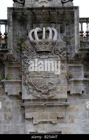 Fassade der Kirche von San Fructuoso (18. Jh.), Santiago De Compostela, A Coruna, Spanien Stockfoto