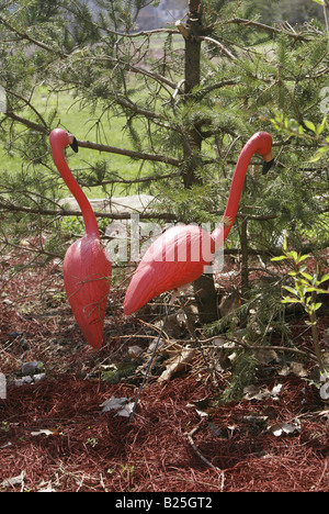 Kunststoff Flamingos Stockfoto