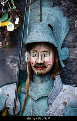 Kopf einer sizilianischen Zeichenfolge Marionette in Catania, Sizilien, Italien Stockfoto