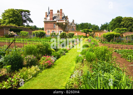 Der Gemüsegarten auf Schloss Miromesnil in Normandie Frankreich EU Stockfoto