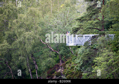 Aussichtsplattform in Corrieshalloch Schlucht über die Wasserfälle Measach, Schottland Stockfoto