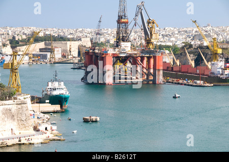 redaktionelle Bauentwicklung french Creek Valletta Malta grand Hafenblick der drei Städte Stockfoto