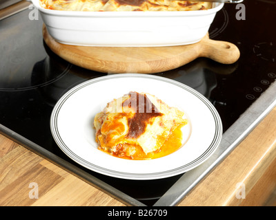 Zubereitung Hausgemachte Authentische Italienische Lasagne Stockfoto