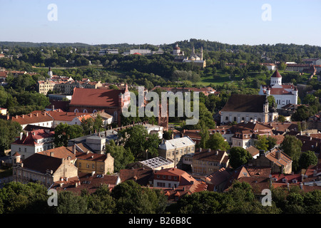 Blick vom Schloss über der Altstadt, Litauen, Vilnius Stockfoto