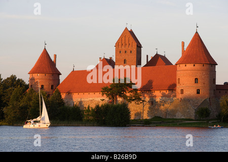 Trakai, einer Insel Burg am See Galve, Litauen Stockfoto