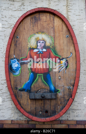 Struwwelpeter-Apfel-Wein-Bar Sign in Sachsenhausen, Frankfurt am Main, Hessen, Deutschland Stockfoto