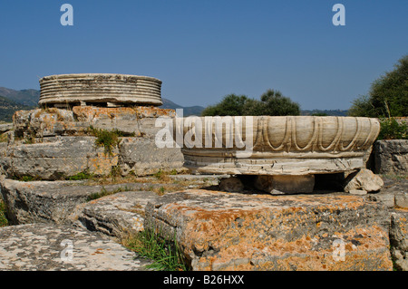 Ausgrabungsstätte Heraion von Hera Temple, Samos, Griechenland Stockfoto