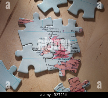 Britischen Inseln auf Jigsaw puzzle Stockfoto
