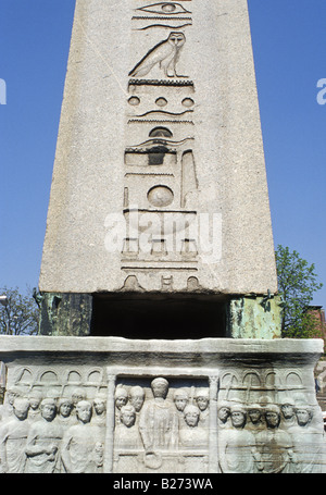 Ägyptischer Obelisk auf römischen Basis Hippodrom-Istanbul-Türkei Stockfoto