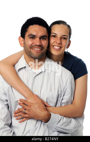 Porträt des jungen Paares zu umarmen Stockfoto