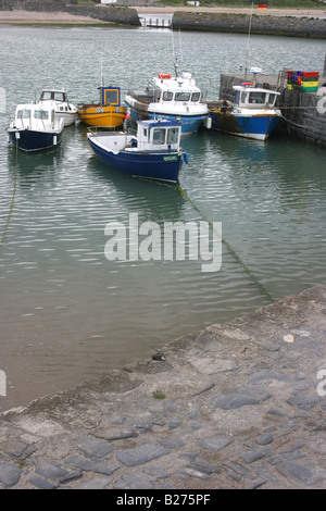 Angelboote/Fischerboote vertäut im Hafen von Rush, County Dublin, Irland Stockfoto