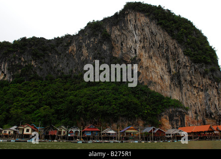 muslimischen Fischerdorf, Phang Nga Bay Koh Pannyi Gypsy Island, thailand Stockfoto