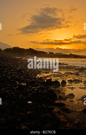 Sonnenaufgang über dem Porto Novo auf Santo Antao Kap Verde Stockfoto