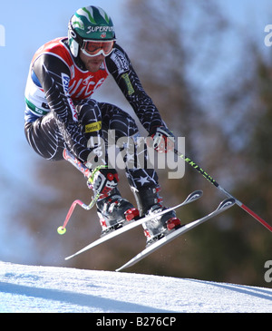 Bode Miller aus den USA Skifahren der Audi FIS Weltcup-Finale in Bormio Italien März 2008 er ging an den Gesamtweltcup gewinnen Stockfoto