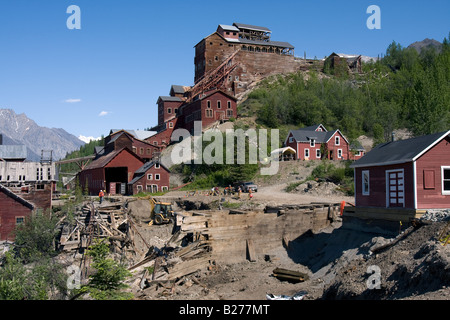 Verlassenen gewinnenlager Kennecott copper Mines ist ein National Historic Landmark in Wrangell-St. Elias, Kennecott, Alaska, USA Stockfoto