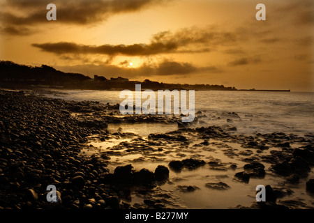 Sonnenaufgang über dem Porto Novo Kap Verde Stockfoto