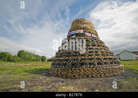 Lagerfeuer an Cloughfern, Newtownabbey Stockfoto