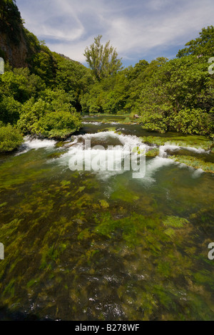 Krka Wasserfälle, Roski slap, Kroatien, Europa Stockfoto