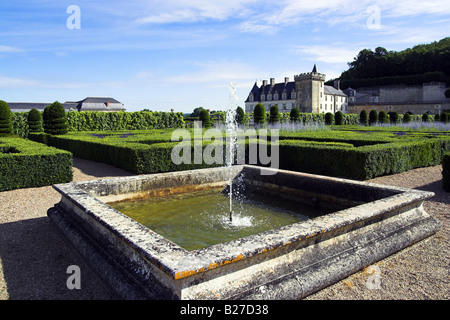 Chateau de Villandry Gärten Loire-Frankreich Stockfoto