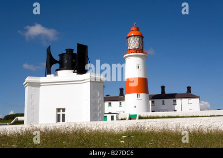 UK-Tyne und tragen Sunderland Souter Leuchtturm opened1871worlds zuerst mit elektrischem Licht und Nebelhorn Stockfoto