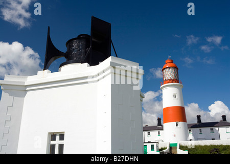 UK-Tyne und tragen Sunderland Souter Leuchtturm eröffnete 1871 Welten zuerst zu verwenden, elektrisches Licht und Nebelhorn Stockfoto