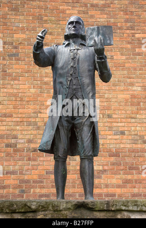 Bronze-Statue von John Wesley in Epworth, North Linconshire, Großbritannien Stockfoto