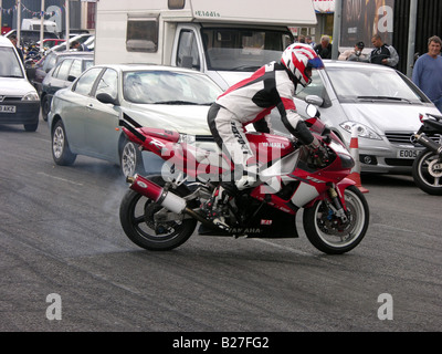 Biker im Ace Cafe in North West London, England, UK Stockfoto