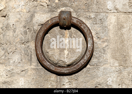 verzierten hitching post Siena Toskana Italien Südeuropa Stockfoto