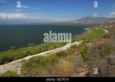 Blick auf See Enriquillo, Independencia Provinz, Dominikanische Republik Stockfoto